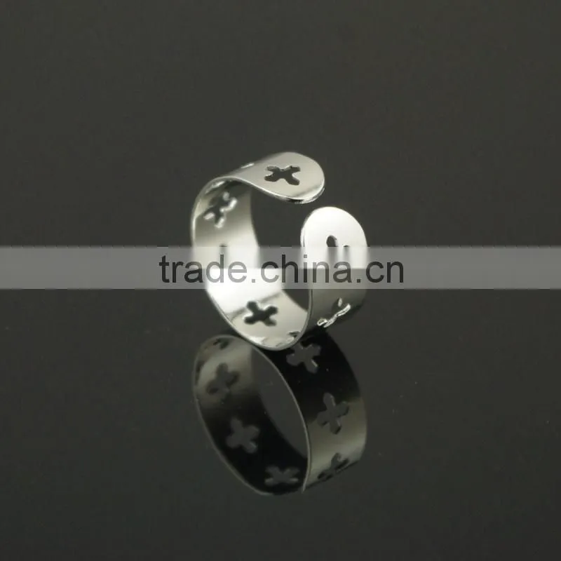 Trendy Hollow Rhodium Plated Finger Ring Set