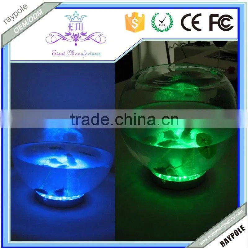 Battery operated under table vase LED centerpiece light base RGB wedding decoration