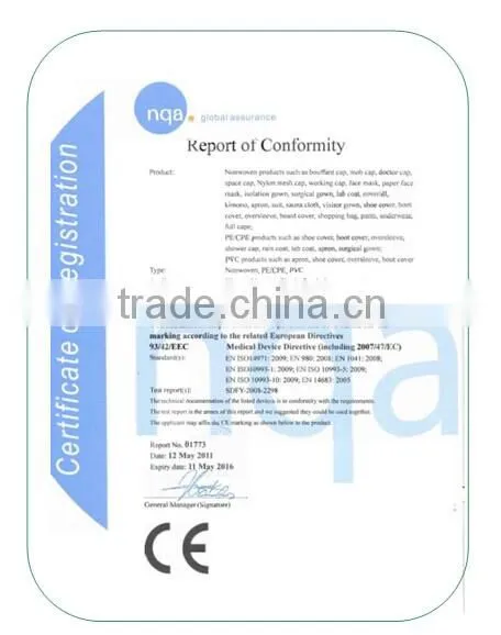 2014 hot selling medical avoiding bacterial disposable coverall