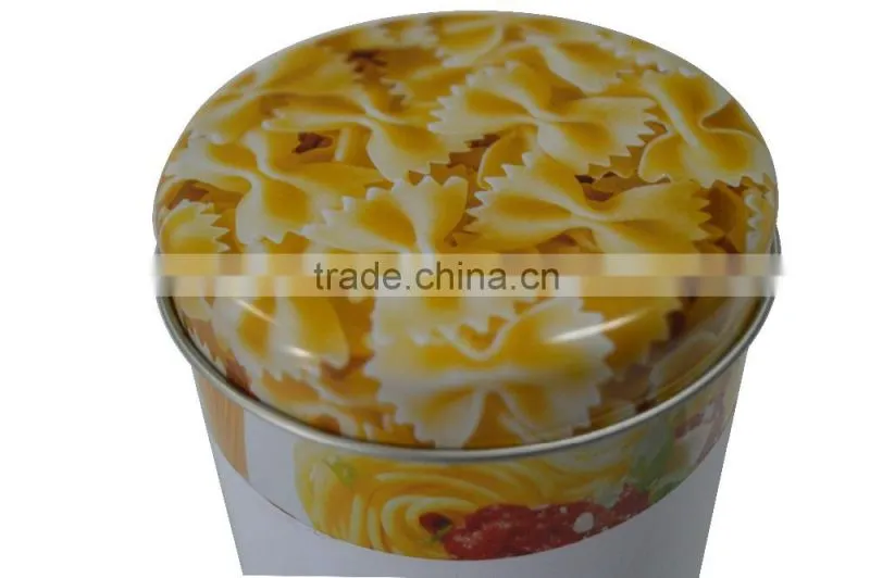 Round shape Tin Box for Food Packing Noodle Tin Box/big oval noodle pasta tin box/Metal noodle packaging tin box