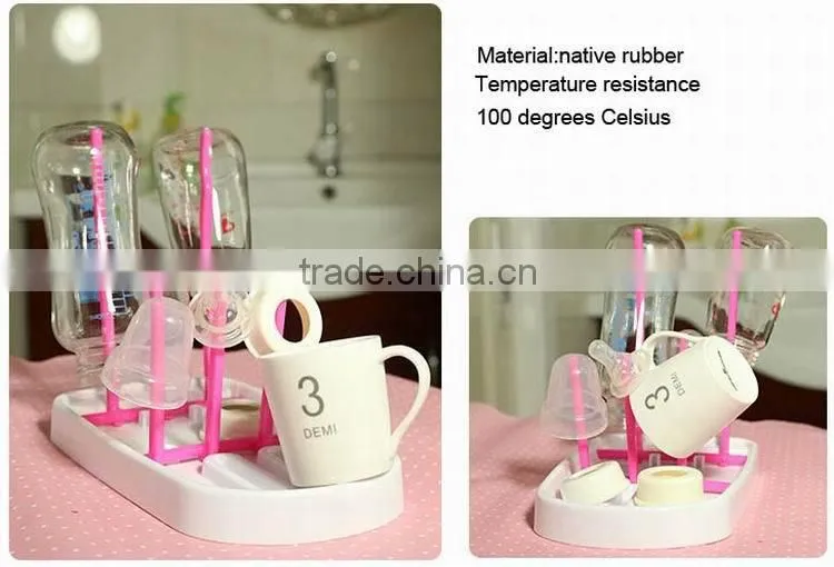 Custom BPA free colorful plastic drying rack for baby water bottle