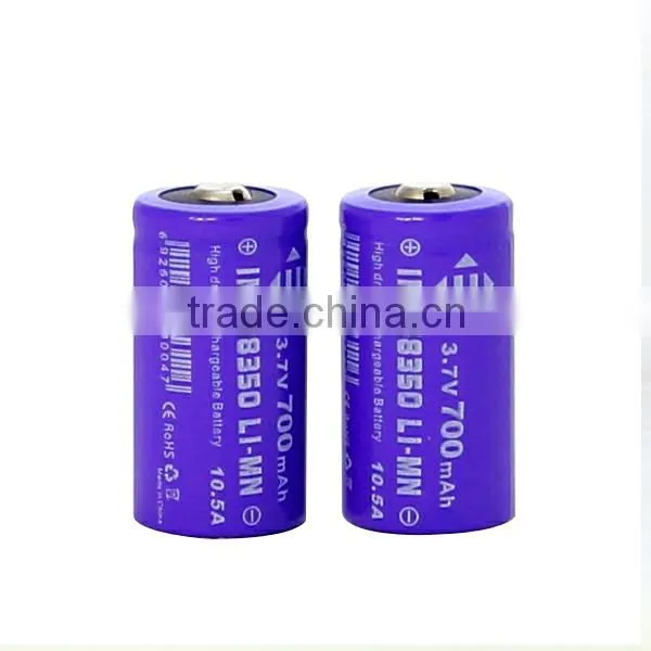 batterries 18350 10.5A 18350 700mah 3.7v LiMn battery button top evod battery