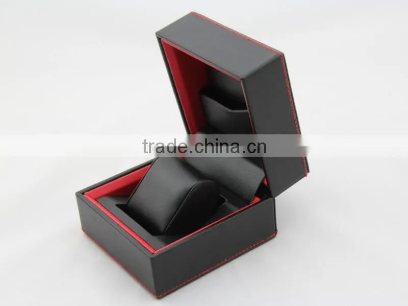 Luxury black leather watch box for men