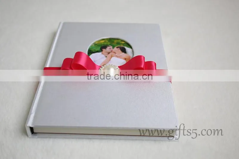 Custom Handmade Wholesale Wedding Guest Books with silk hardcover