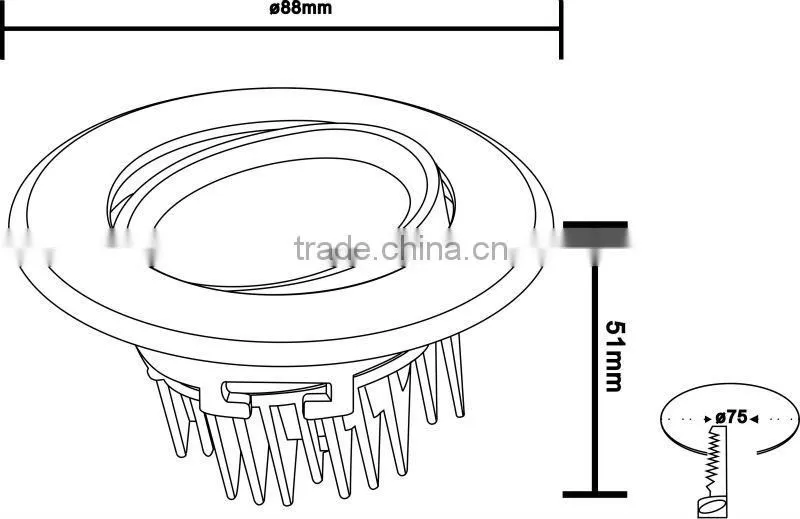 standard high efficient 3w led cob ceiling light