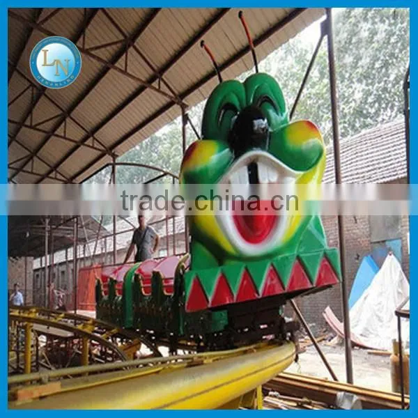 Outdoor play equipment mini roller coaster wacky worm train for sale