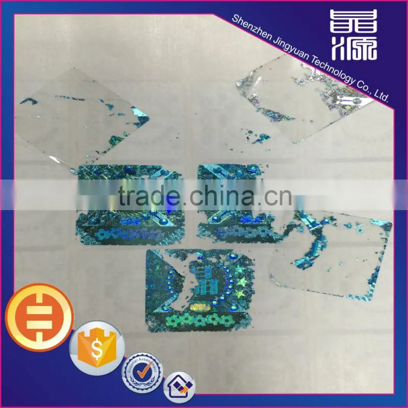 Professional Hot stamping colorful NJ state transparent overlay hologram sticker in stock
