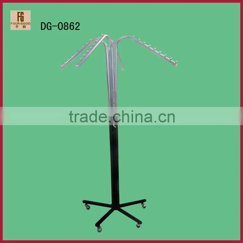 High quality supermarket&store 4-way heavy duty clothes rail