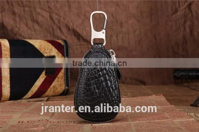 Fashionable custom car key case 100% crocodile leather car key case