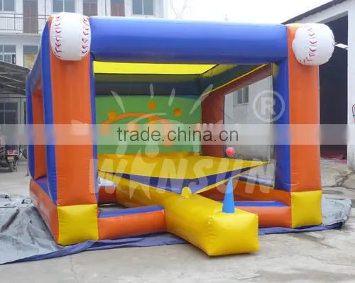 Hot sale pvc tarpaulin inflatable baseball court,inflatable baseball bat from china