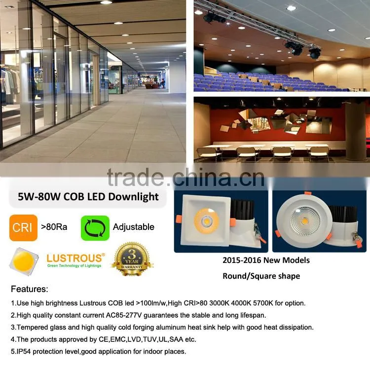 New products in 2016 7W 9W Round COB led ceiling lamp High CRI 80 95 Factory direct sale