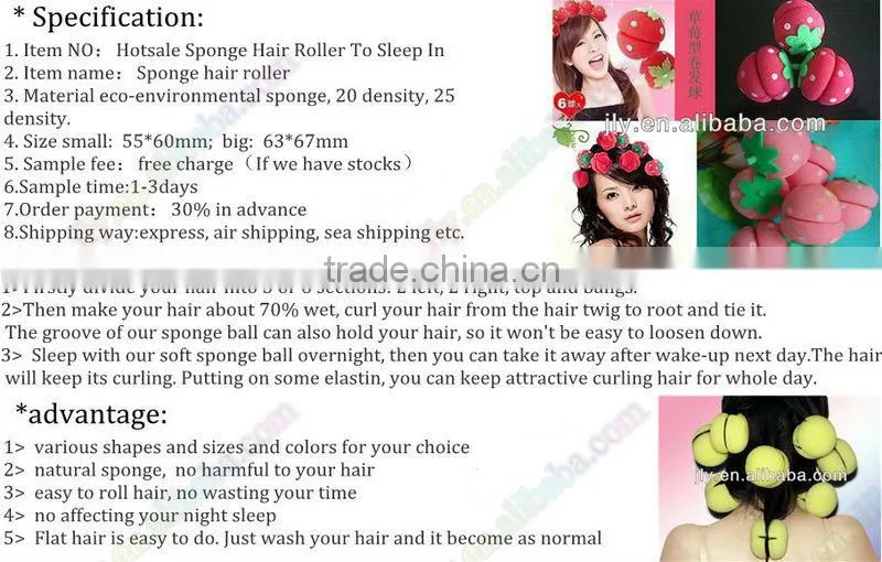 2014 Hottest Sale! Sponges Hair Roller Types Prices Supplier