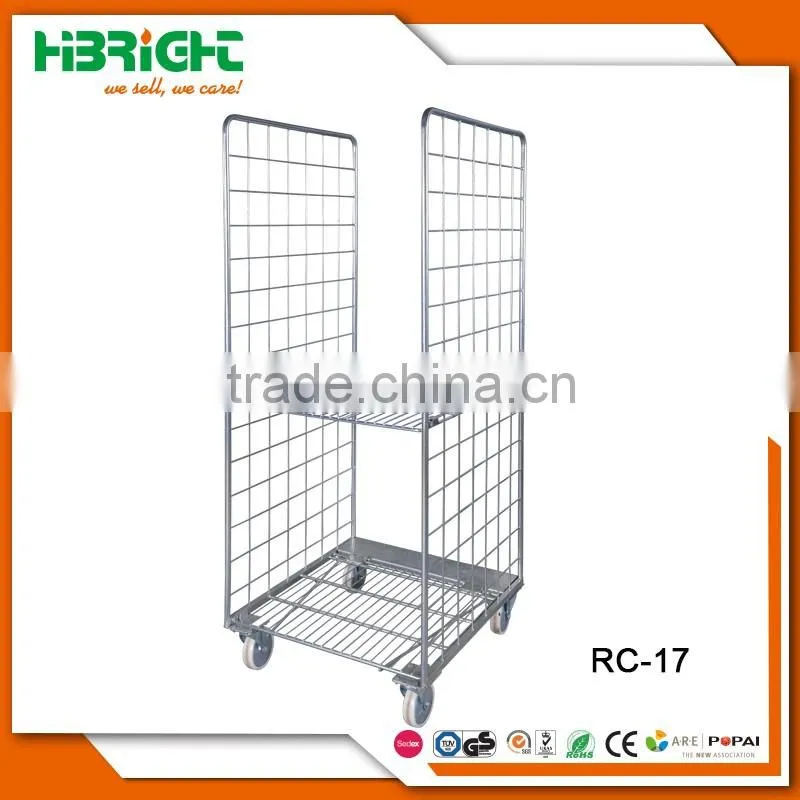 Hot sale nestable 2 sides roll container metal with low price