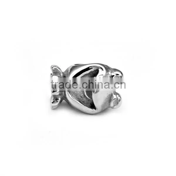 Silver Stainless Steel Frog Bead Bracelet Accessories