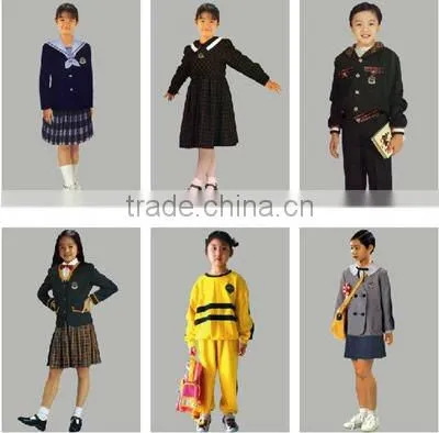 HOT selled amart design of kids school uniform (LOGO accepted)