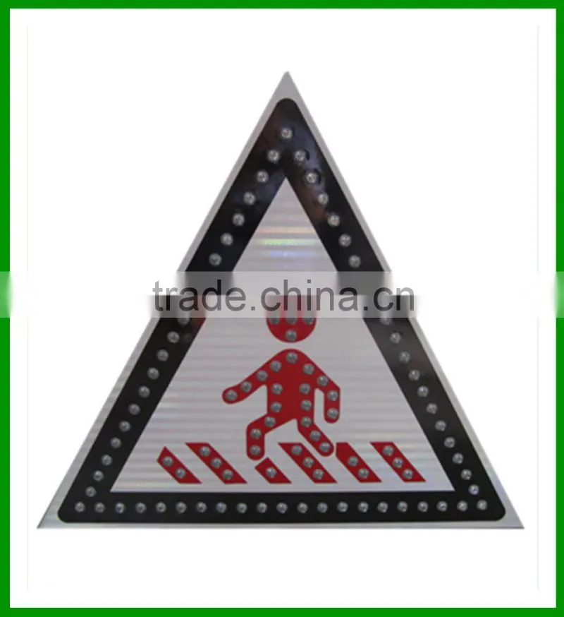solar powered crosswalk traffic road sign