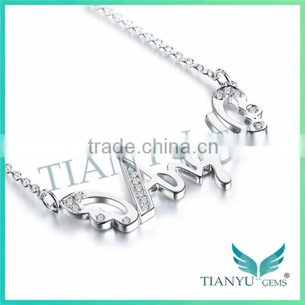 Wholesale 925 Sterling Sliver Pendants Charms 8 Hearts & Arrows Moissanite Pendants Necklace