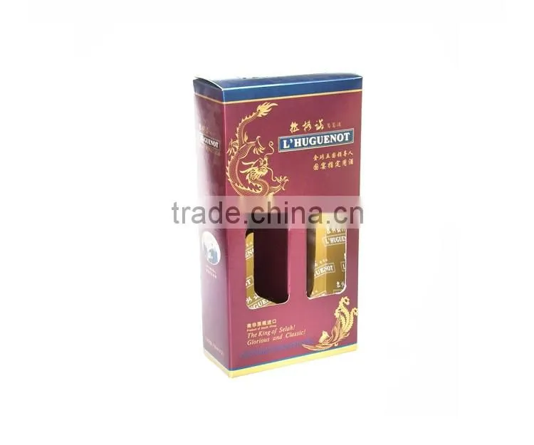 red wine gift packing box for 2 wine bottle