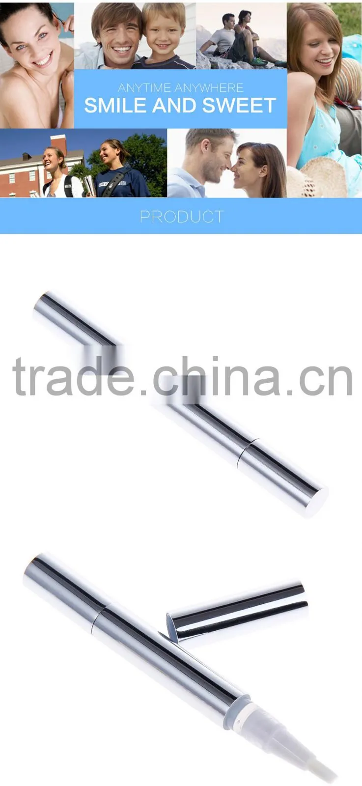 2016 Manufacturer Dental Teeth Whitening 2ml Sliver Gold Gel Pen Whitening Teeth gel pen