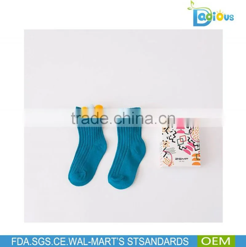 Fashion High Quality Wholesale Baby Cotton Socks Circle ball decoration kids socks