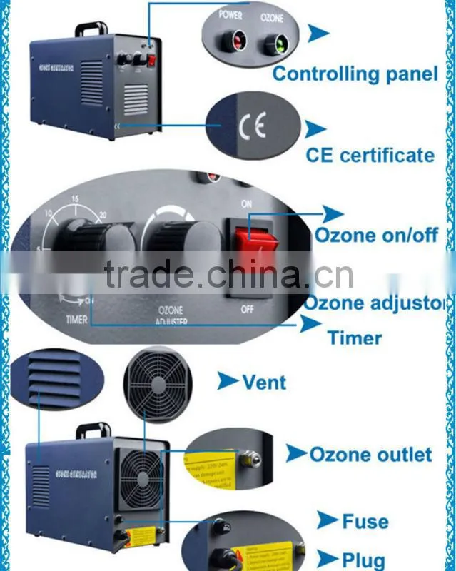 3g 5g 6g 7g air cooling ceramic system air purifier ozone generator for laundry