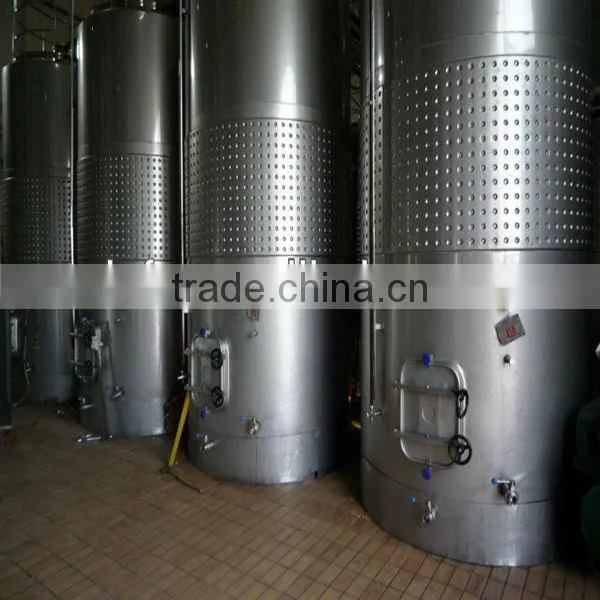 large scale jacketed wine fermentation vessel