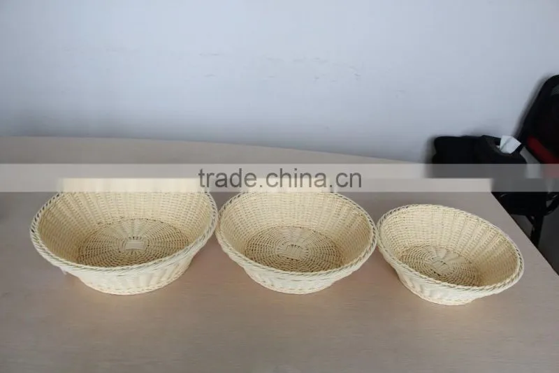 New design beautiful PP rattan bread basket set/3