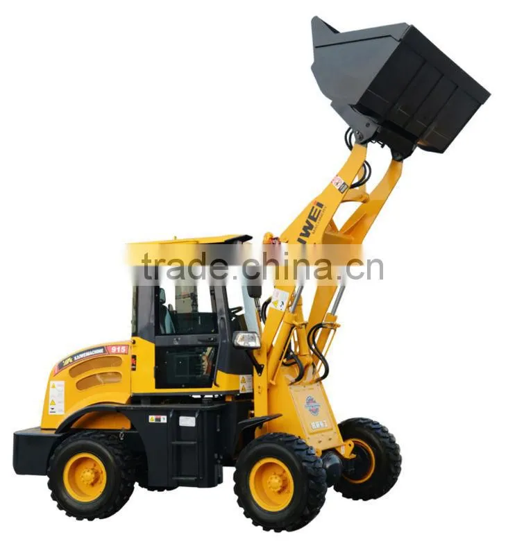 automatic brick machine zl15f mini wheel loader High tire 4WD Euro III