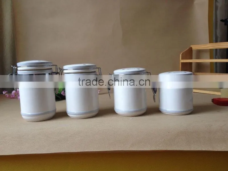 hot sale 500ml high quality porcelain ceramic kitchen canisters/ceramic container/ceramic storage containers