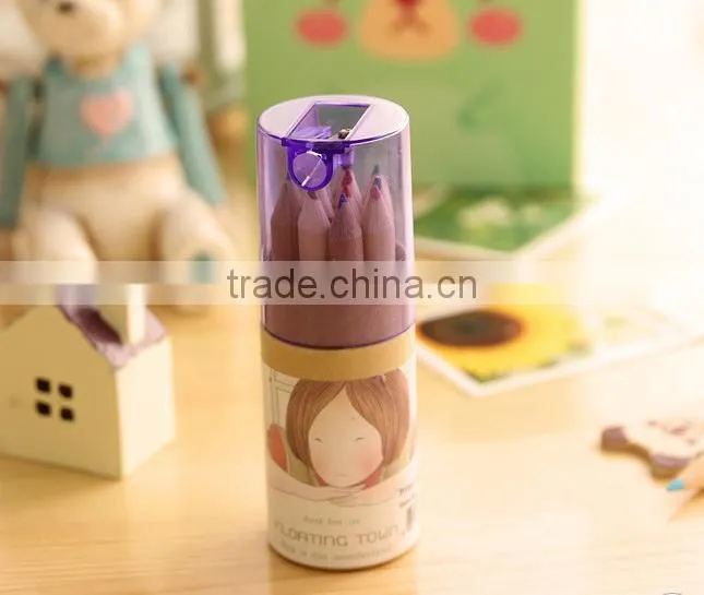 Factory Wholesale School Kids 12 colors Mini Natural Wood Color Pencil Set
