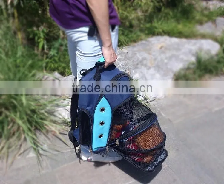 Factory Directly Outdoor Travel Pet Carrier Side Open Dog Cat Backpack, Fashion Design Net Cloth Breathable Pet Carrier Backpack