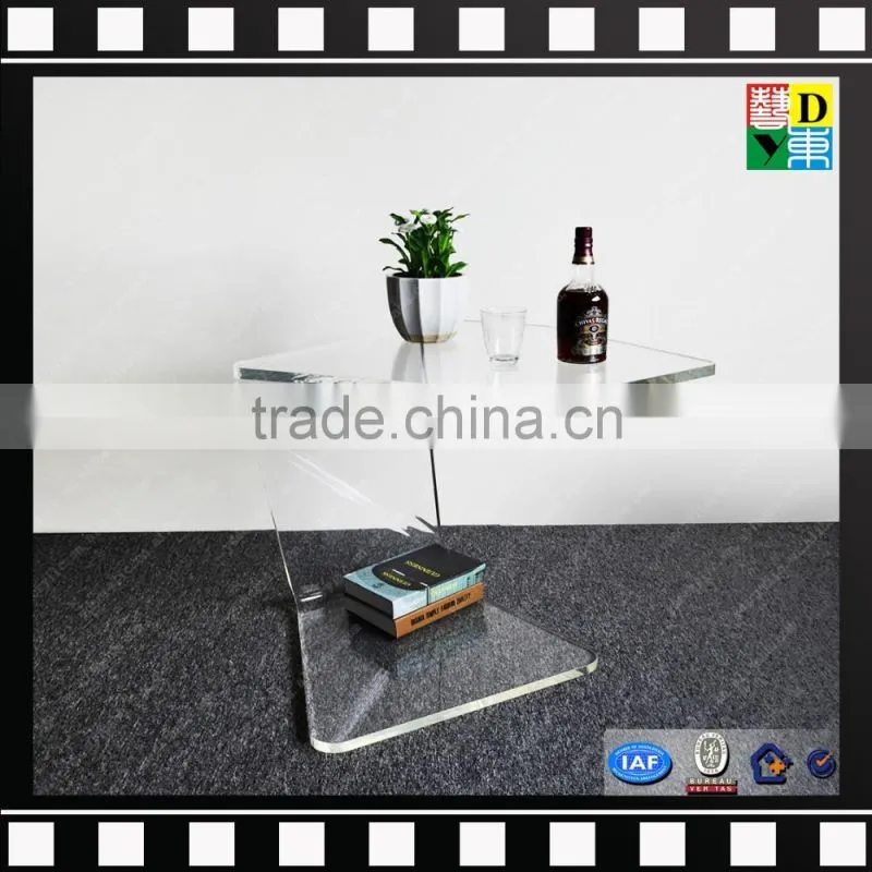custom design plexiglass high transperant acrylic dining table from China wholesale price vanity PMMA lucite coffee table base