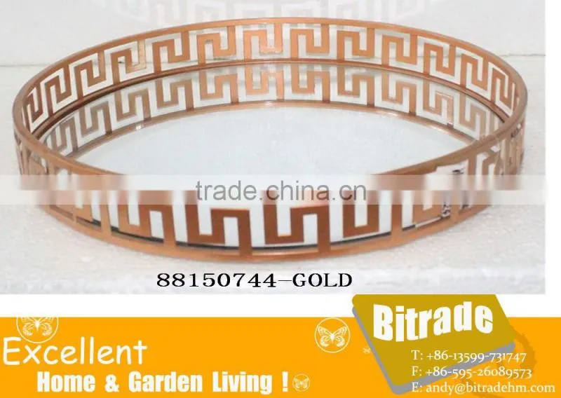 Metal mirror serving tray