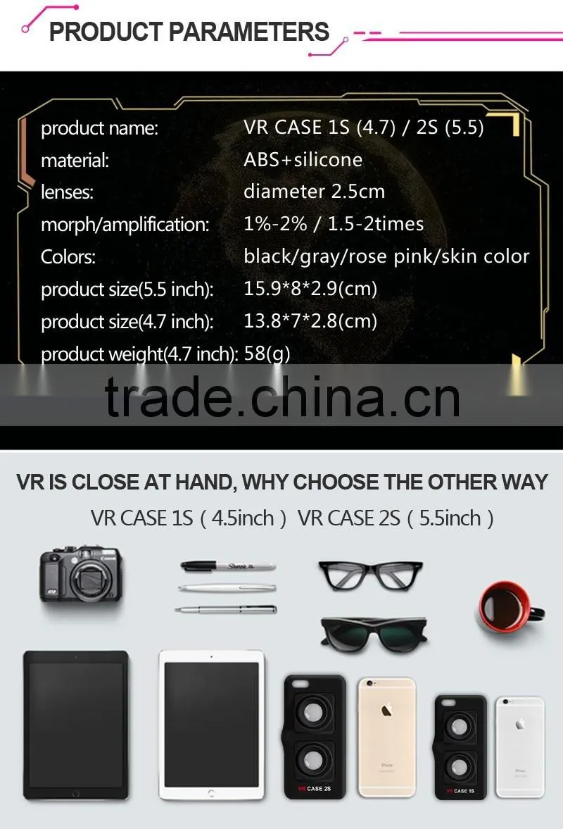 2016 hot selling cheap price factory wholesale VR BOX mobile case 3D Glasses