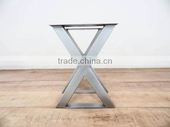 Import furniture from china X shape stainless steel table leg for industrial table