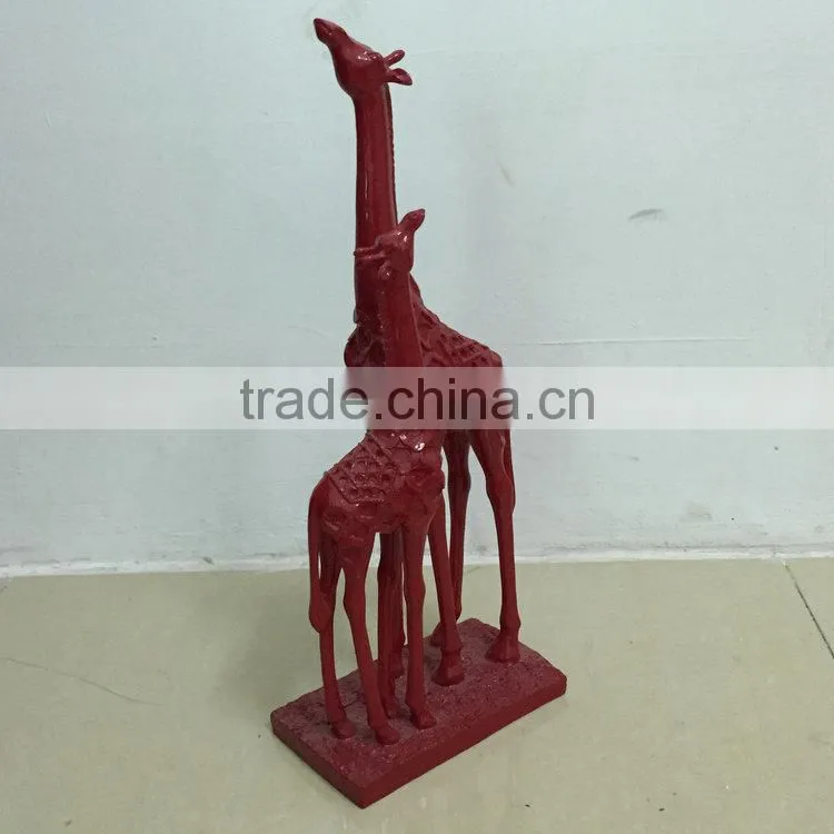 Polyresin giraffe sculpture statue