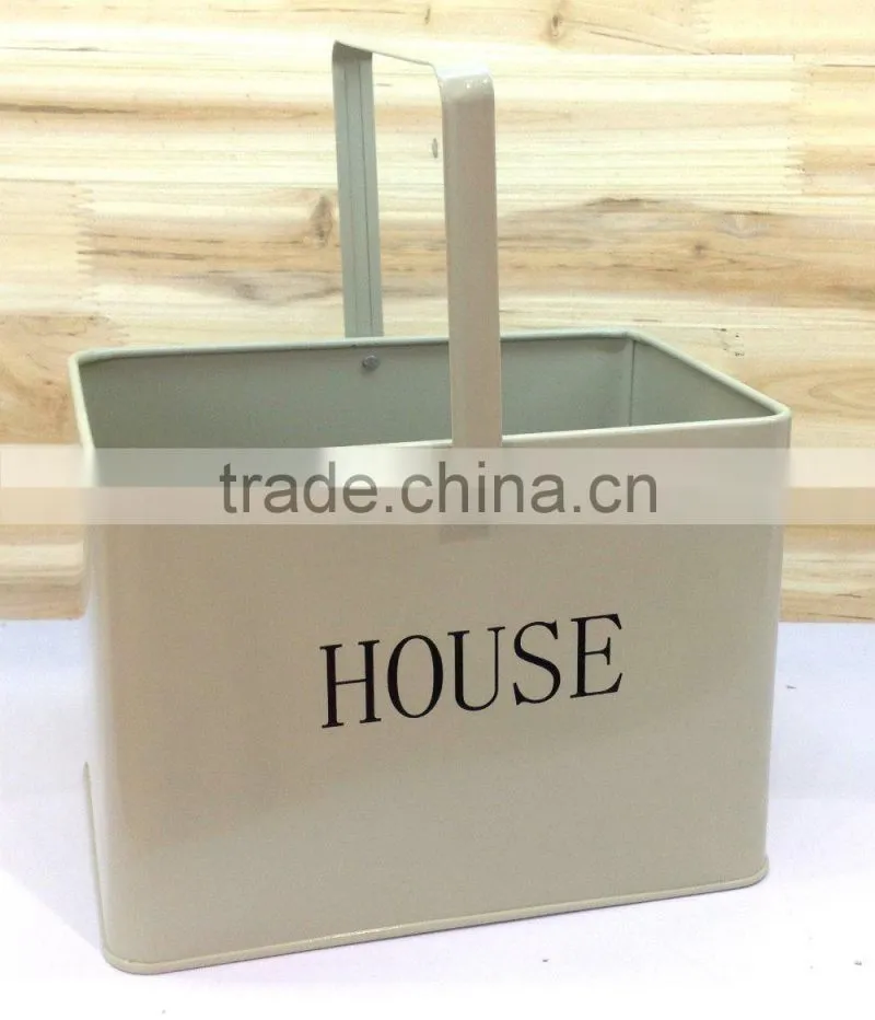 New Metal Peg Box Storage Organizer Basket With Handle