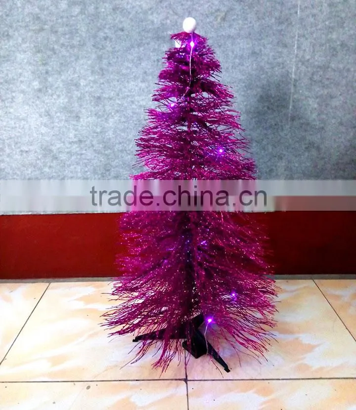 Glitter artificial flocked christmas trees With Ornaments