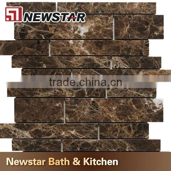 Dark emperador brown marble mosaic