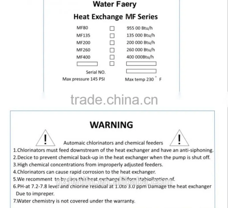 Guangzhou factory wholesale price stainless steel water heat exchangers