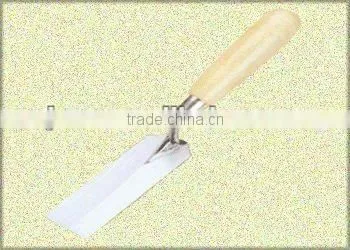 mason bricklaying trowel with wooden handle
