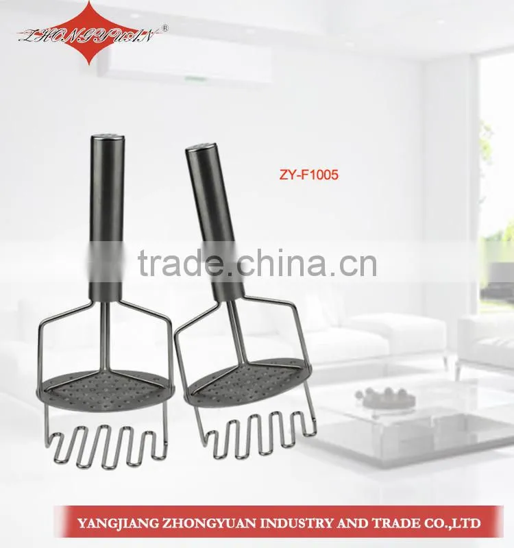 High quality stainless steel potato masher with rubber handle