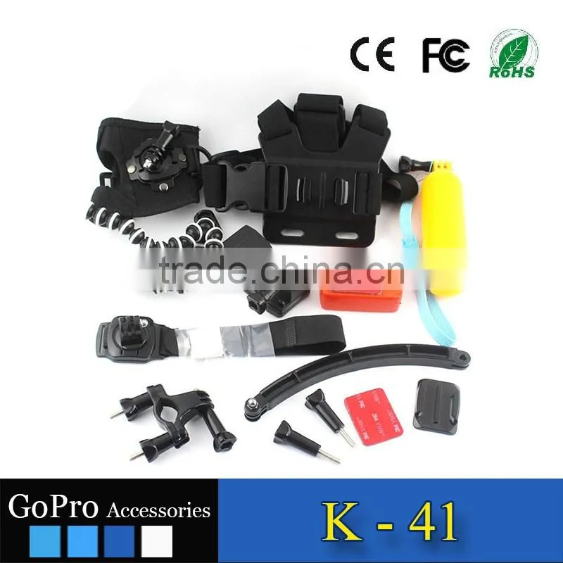 2016 hot selling wholesale 16 in 1 products kit for gopros heros 4 action camera accessories kit mount