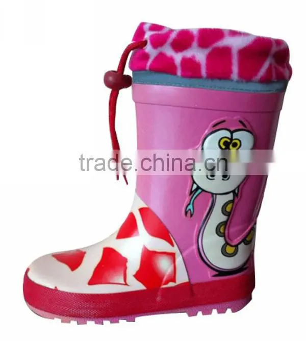 children warm rubber rain boots