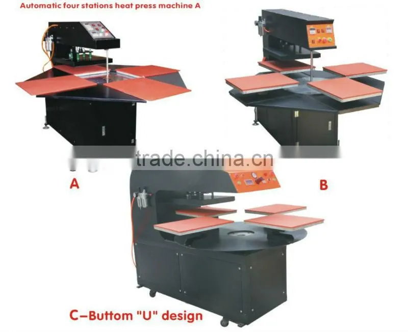 Automatic Four Stations Heat Press machine,six station heat press machine with CE CERTIFICATE