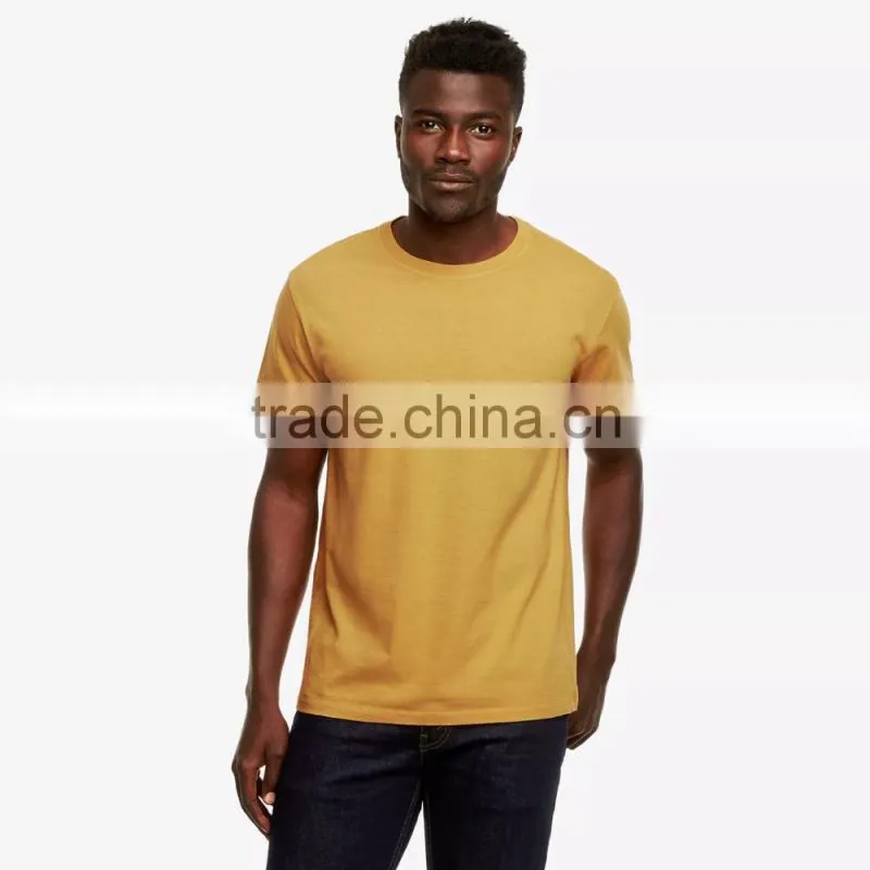 100% cotton plain round neck T short sleeve premium crew men's t shirt