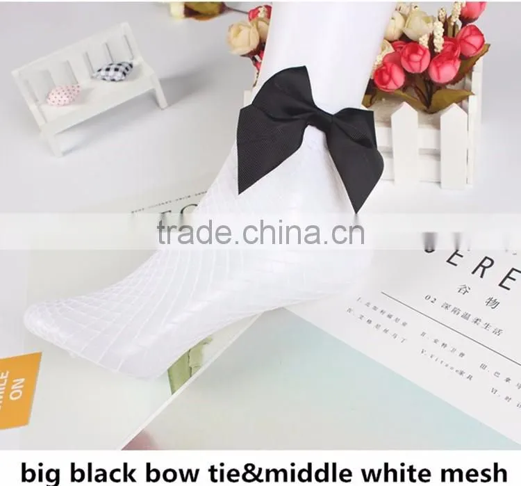 High Quality Fashion New Arrival Women Sexy Fishnet Socks/ fishnet socks with colorful bow tie