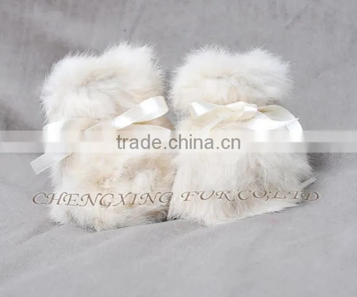 CX-SHOES-07C European Genuine Rabbit Fur Baby Shoes