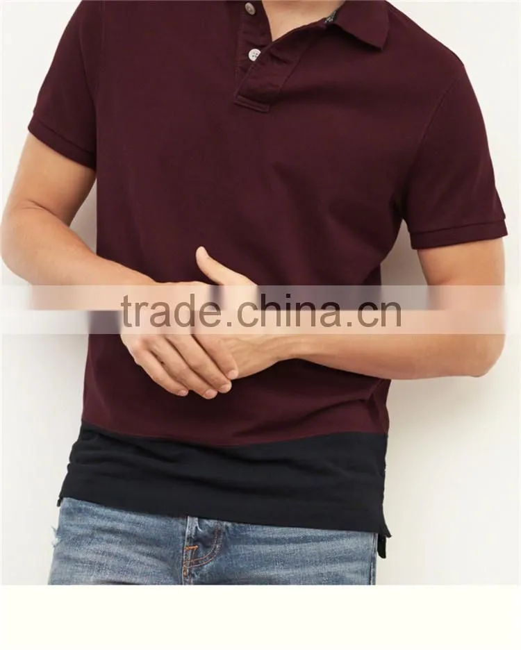 Fashion mens two color pique polo shirt men's cotton polo shirts
