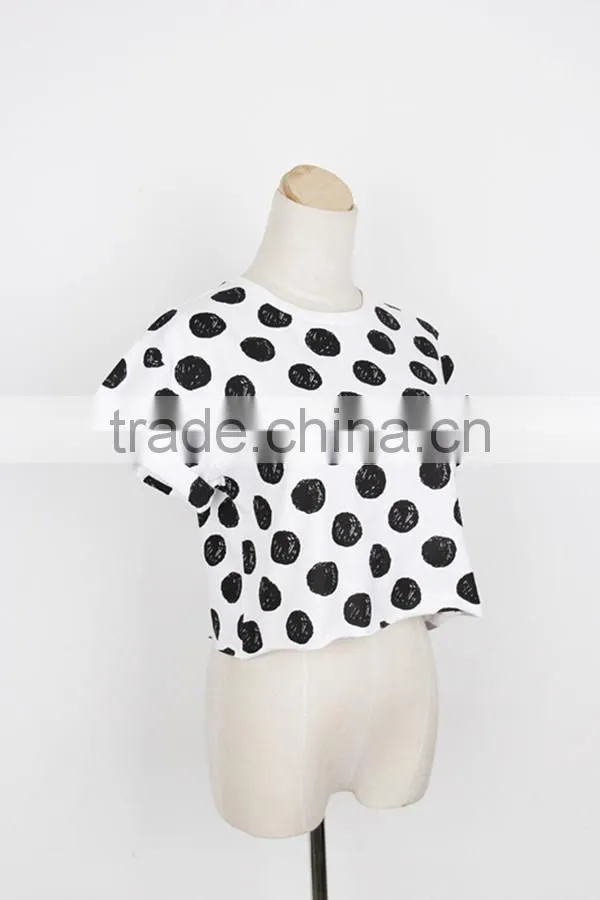 women mini shirt dot design blouse